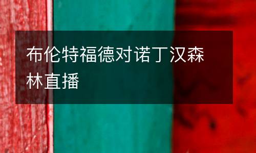 布倫特福德對(duì)諾丁漢森林直播